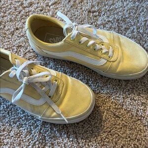 Women’s 7 Vans Classic Yellow and White Canvas Shoes